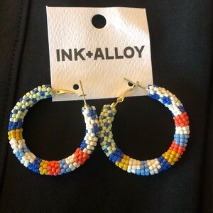 INK+ALLOY Multicolor Beaded Hoop Earrings